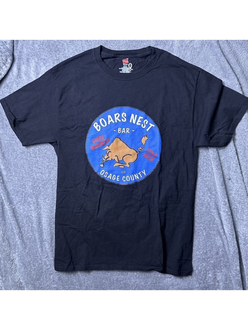 Boars Nest Bar Osage County T Shirt Mens M Good Whiskey Cold Beer Boar 01